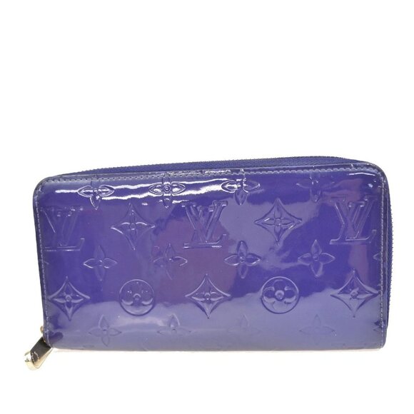 LOUIS VUITTON Zippy Long Wallet Monogram Vernis Leather Blueberry M93251 66FC044 - Picture 1 of 16